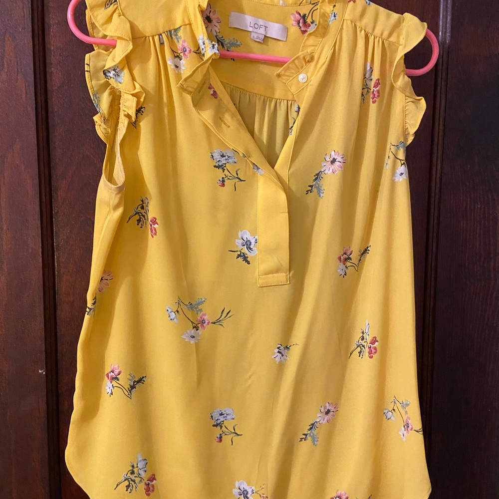 Sleeveless floral blouse